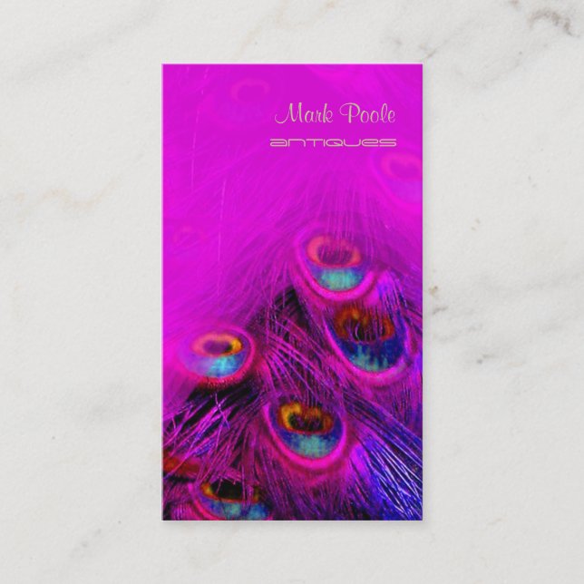 PixDezines Psychedelic Peacock, anpassa den! Visitkort (Framsida)