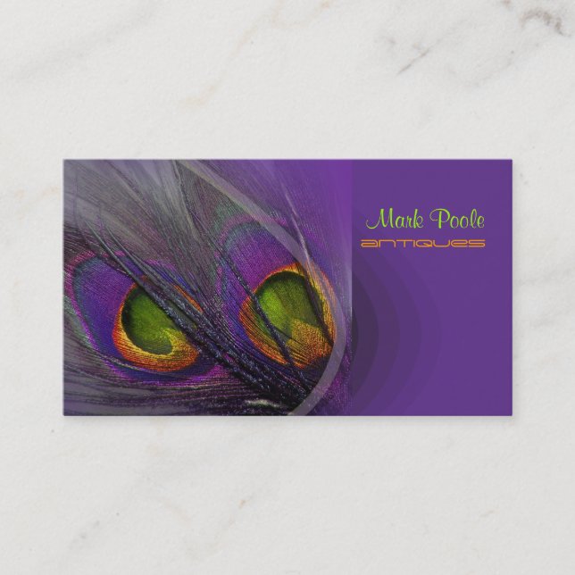 PixDezines Psychedelic Peacock, anpassa den! Visitkort (Framsida)