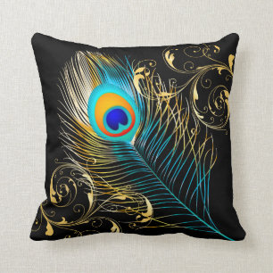 PixDezines psychedelic peacock/Diy-bakgrund Kudde