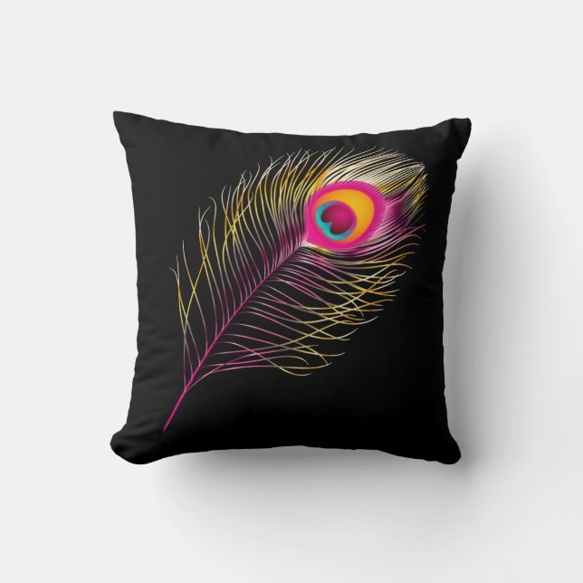 PixDezines psychedelic peacock/Diy-bakgrund Kudde (Framsida)