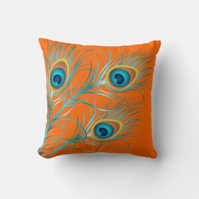 PixDezines psychedelic peacock/Diy-bakgrund Kudde (Framsida)