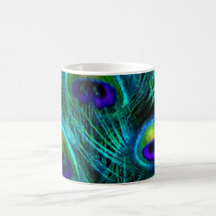 PixDezines Psychedelic Peacock Feather Kaffemugg