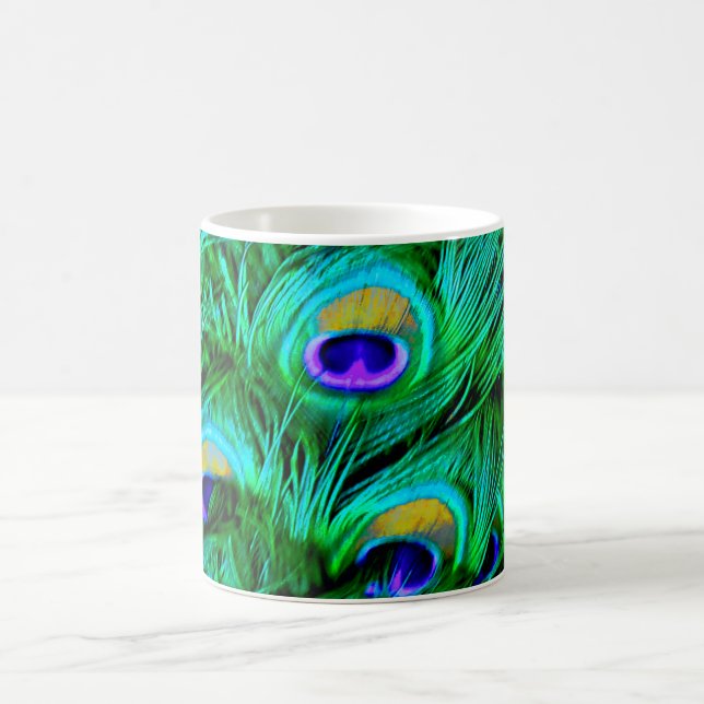 PixDezines Psychedelic Peacock Feather Kaffemugg (Center)