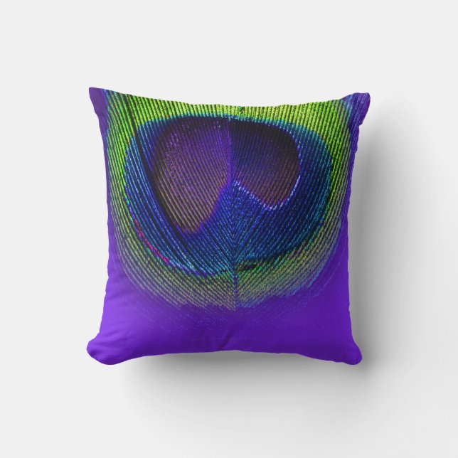 PixDezines psychedelic peacock öga/lila+kalk Kudde (Framsida)