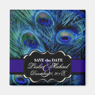 PixDezines Psychedelic Peacock, Spara datumet Magnet