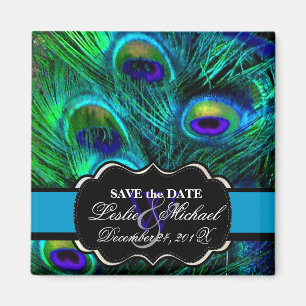 PixDezines Psychedelic Peacock, Spara datumet Magnet