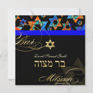 PixDezines Psychedelic Stars, Pub Mitzvah Inbjudningar