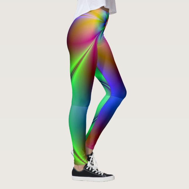 PixDezines Psychedelic Techno Dance/Neon Ljus Leggings (Höger)