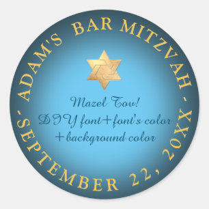 PixDezines Pub Mitzvah/Bat mitzvah/DIY färg Runt Klistermärke