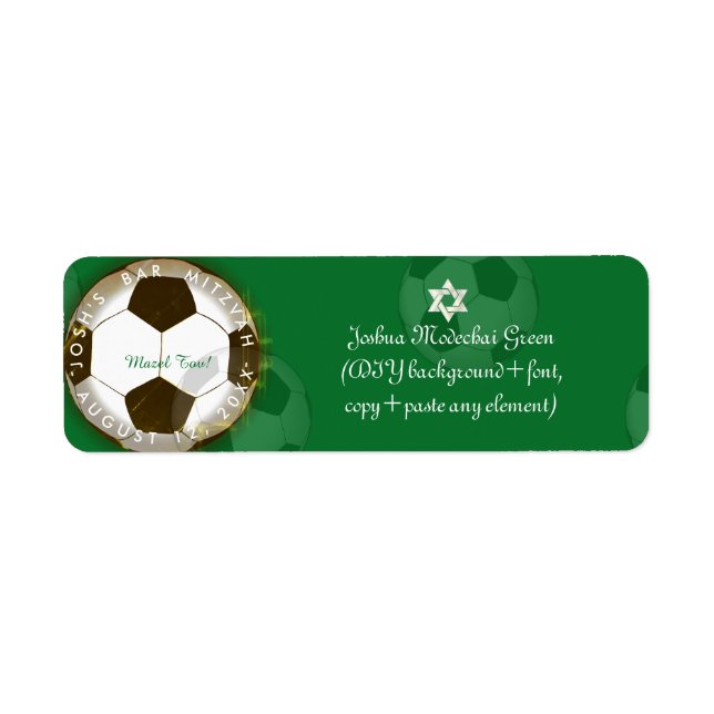 ✡ PixDezines Pub Mitzvah Returadress Etikett (Framsidan)