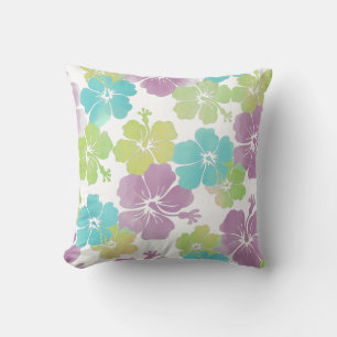 PixDezines purpl hibiscus leis/dyy bakgrund Kudde