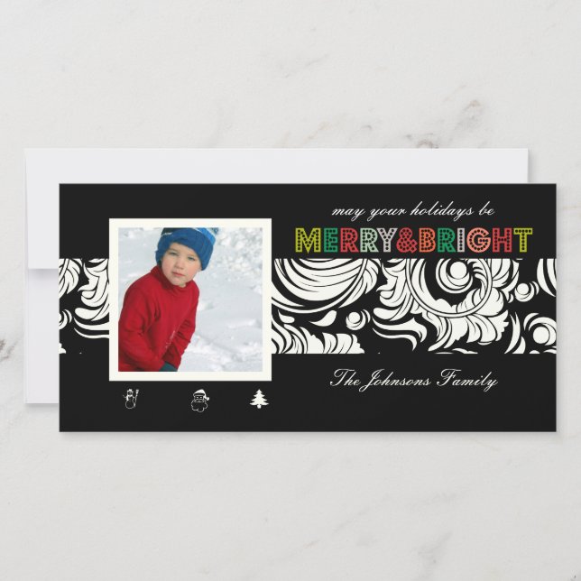 PixDezines quills mönster, jul Julkort (Framsida)