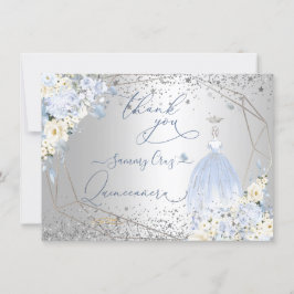 PixDezines Quinceanera Dusty Blue Dress Tack Inbjudningar