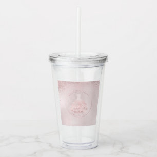 PixDezines Quinceanera Glänsande Rosa Klänning Take Away Mugg