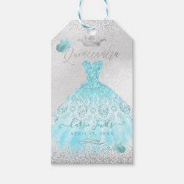 PixDezines Quinceanera Gnistra Blue Ombre Gown Presentetikett