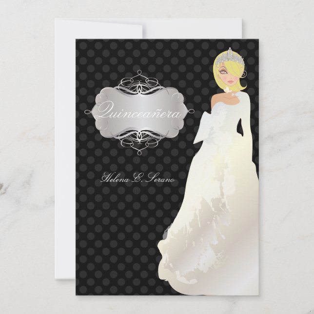 PixDezines Quinceañera/Quince años princess Inbjudningar (Framsida)