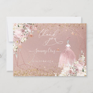 PixDezines Quinceanera Ro Guld tackkort Inbjudningar