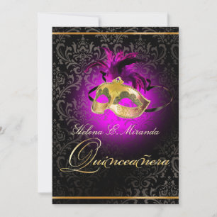 PixDezines Quincenera/Magenta/Gör-det-själv-färg!! Inbjudningar