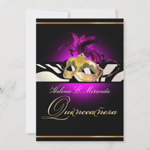PixDezines Quincenera/Magenta Zebra/DIY färg! Inbjudningar