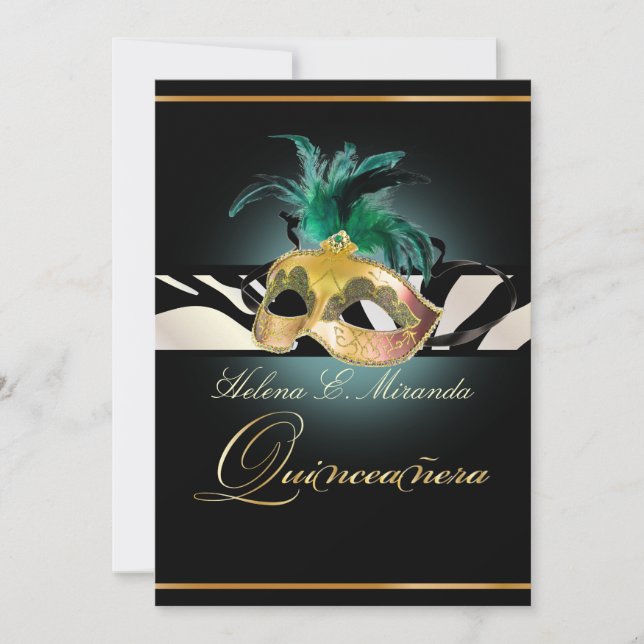 PixDezines Quincenera/teal Zebra/DIY färg! Inbjudningar (Framsida)