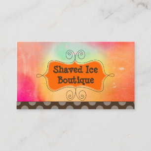 PixDezines Rainbow Shaved Ice + Polka dots Visitkort