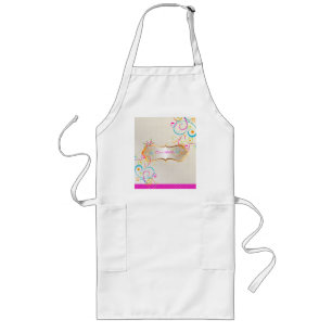 PixDezines Rainbow Swirls+Logotyp Långt Förkläde