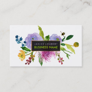 PixDezines ranunculus/vattencolor/blommigt Visitkort