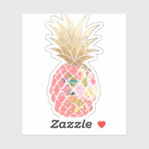 PixDezines Raspberry Aloha Pineapple, Falskt Guld Klistermärken