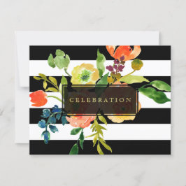 PixDezines recption mitzvah/DIYstripes/blommigt Inbjudningar