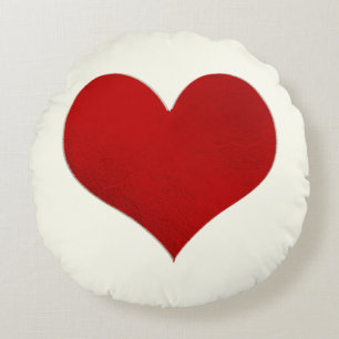 PixDezines Red/Guld/Hearts/DIY-bakgrund Rund Kudde
