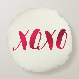 PixDezines Red/Guld/Hearts/DIY-bakgrund Rund Kudde