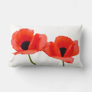 PixDezines red poppies/DIY-bakgrund färg Lumbarkudde