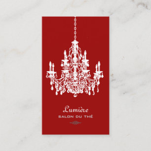 PixDezines Red+White Chandelier/DIY-bakgrund Visitkort