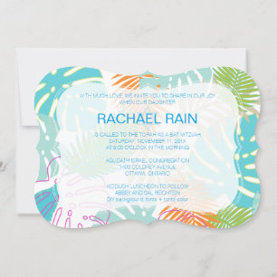 PixDezines-regnskog bat mitzvah/luau Inbjudningar