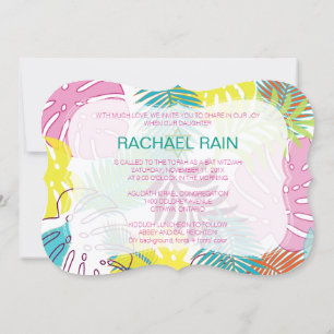 PixDezines-regnskog bat mitzvah/luau Inbjudningar