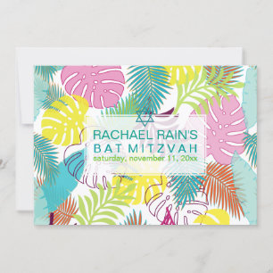 PixDezines regnskog bat mitzvah/luau Inbjudningar