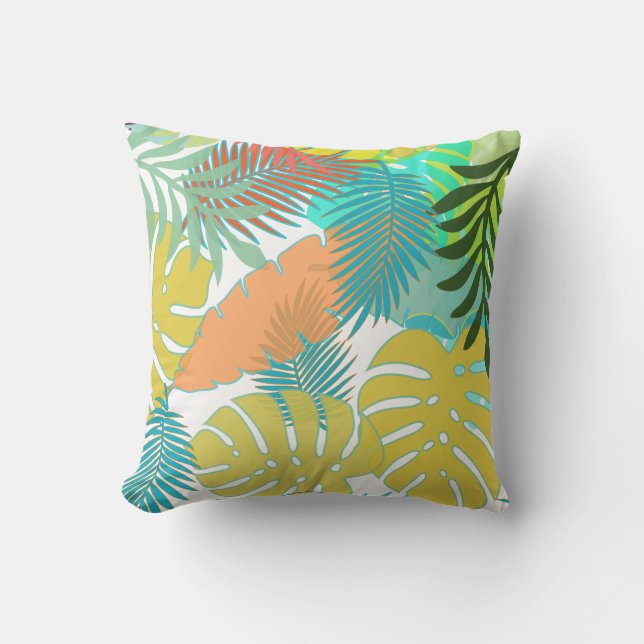 PixDezines-regnskog/monstera/dyy-bakgrund Kudde (Framsida)