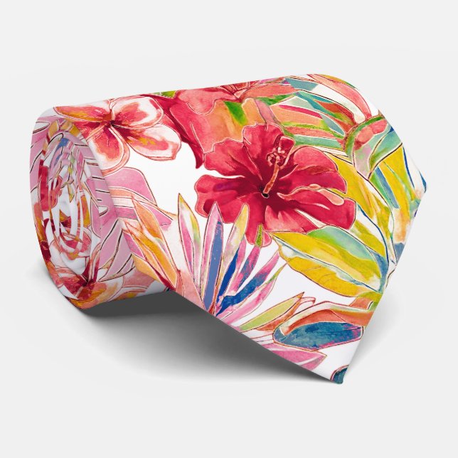 PixDezines Retro Bold H2 Hawaii Blommig Lövverk Slips (Rullad)