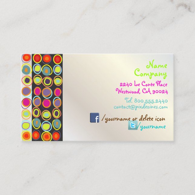 PixDezines Retro Design Visitkort (Framsida)