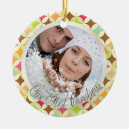 PixDezines Retro Diamonds Fotomall Julgransprydnad Keramik