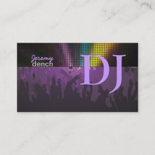 PixDezines Retro DJ+danshall/purple Visitkort