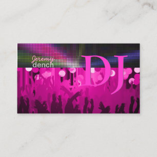 PixDezines Retro DJ+danshall/shock rosa Visitkort