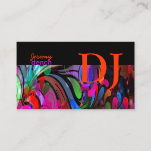 PixDezines Retro DJ+disco swirls/DIY... Visitkort