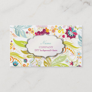 PixDezines retro flora/DIY bakgrundsfärg Visitkort