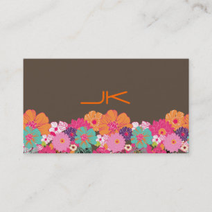 PixDezines Retro Floral ~ Alegre/diy bakgrund Visitkort