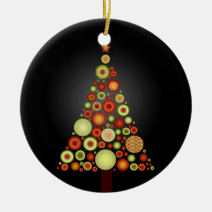 PixDezines Retro jul Ornaments Träd Julgransprydnad Keramik