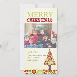 PixDezines Retro jul Ornaments Träd Julkort