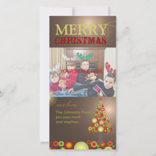 PixDezines Retro jul Ornaments Träd Julkort