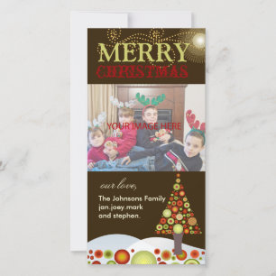 PixDezines Retro jul Ornaments Träd Julkort