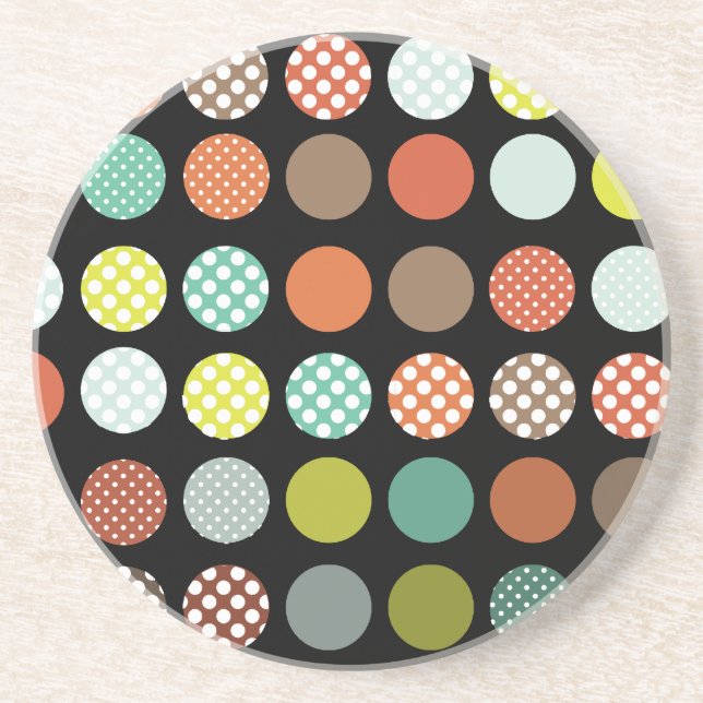 PixDezines Retro Polka dots/DIY-bakgrund färg! Underlägg (Framsidan)
